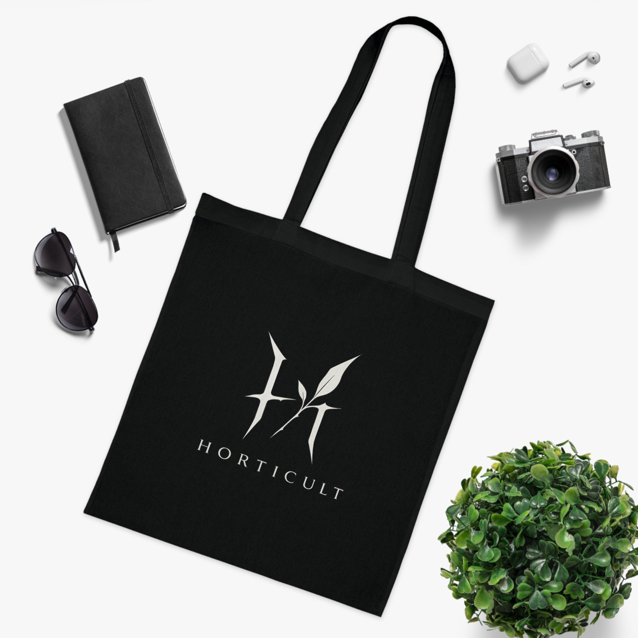 Horticult logo Cotton Tote | Botanical plant logo tote bag