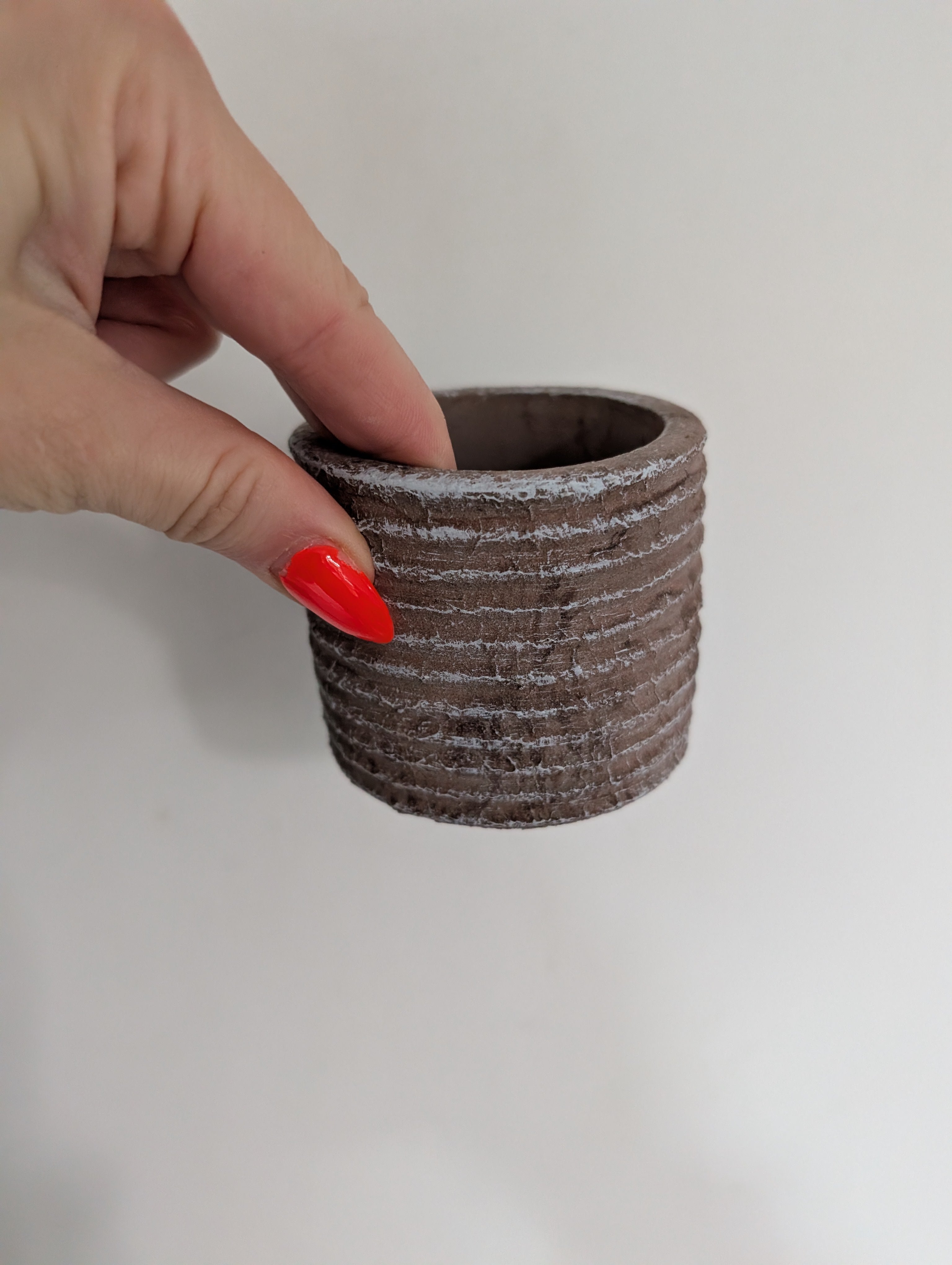 6cm Ribbed Concrete Planter